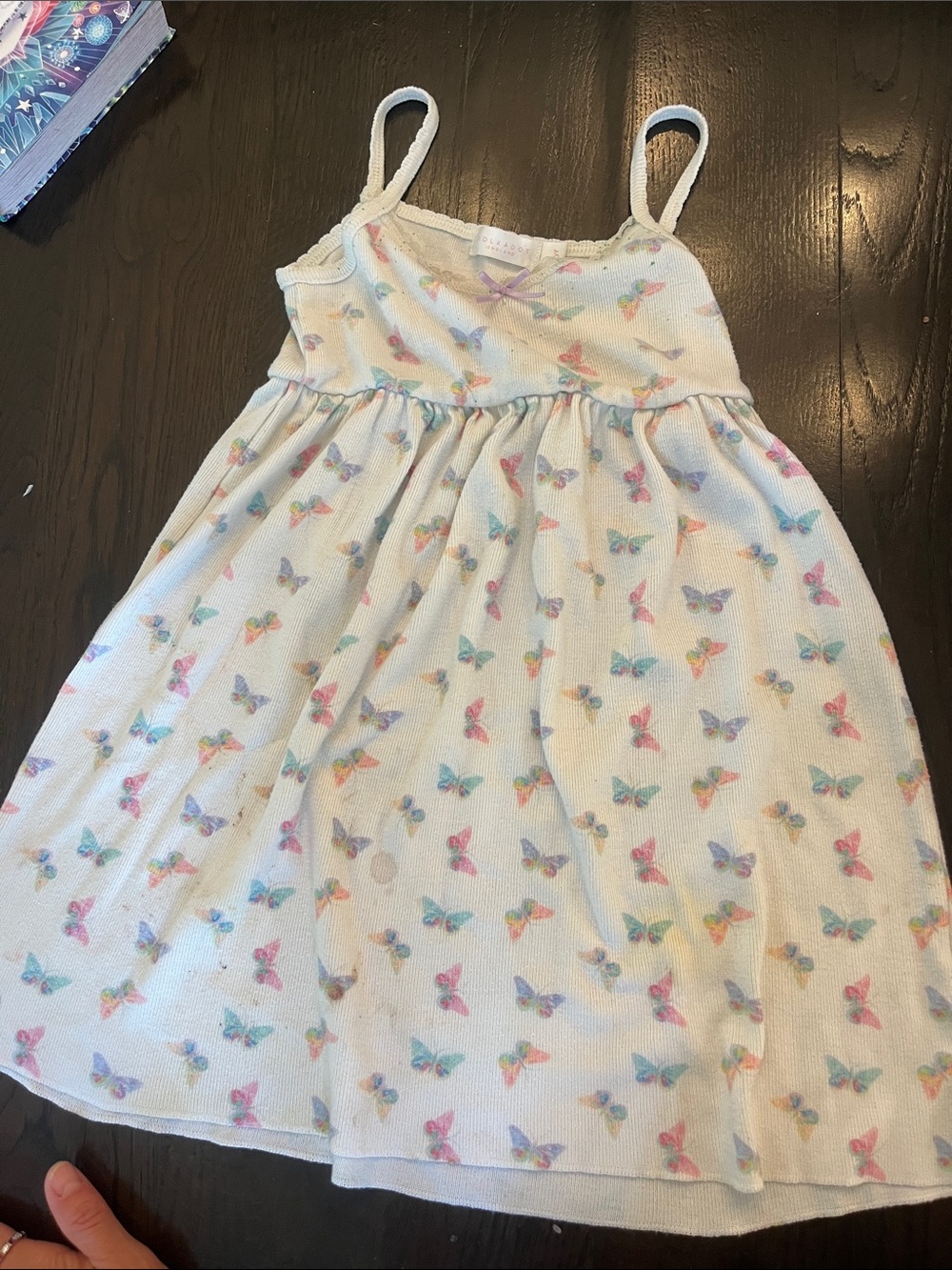 POLKADOT LONDON (IYKYK) - Girls White Butterfly Print nightgown